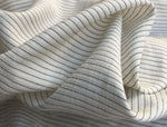 58" White & Black Cotton Lyocell Tencel Blend Striped Woven Fabric By the Yard - APC Fabrics