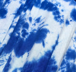60" Ocean Blue & White Cotton Modal Spandex Stretch Tie Dye Tie Dyed Apparel Jersey Knit Fabric by The Yard - APC Fabrics