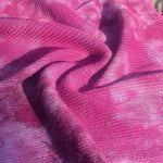 60" Amethyst Magenta Hot Pink 100% Rayon Tie Dye Rib Knit Fabric By the Yard - APC Fabrics