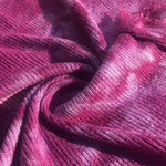 60" Amethyst Magenta Hot Pink 100% Rayon Tie Dye Rib Knit Fabric By the Yard - APC Fabrics