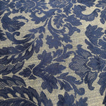 60"  Blue & Beige Cotton Blend Floral Jacquard Upholstery Woven Fabric By Yard - APC Fabrics
