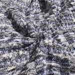 60" Blue Black White Cotton Blend Yarn Dyed Sweater Knit Fabric By the Yard - APC Fabrics
