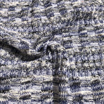60" Blue Black White Cotton Blend Yarn Dyed Sweater Knit Fabric By the Yard - APC Fabrics