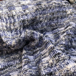 60" Blue Black White Cotton Blend Yarn Dyed Sweater Knit Fabric By the Yard - APC Fabrics
