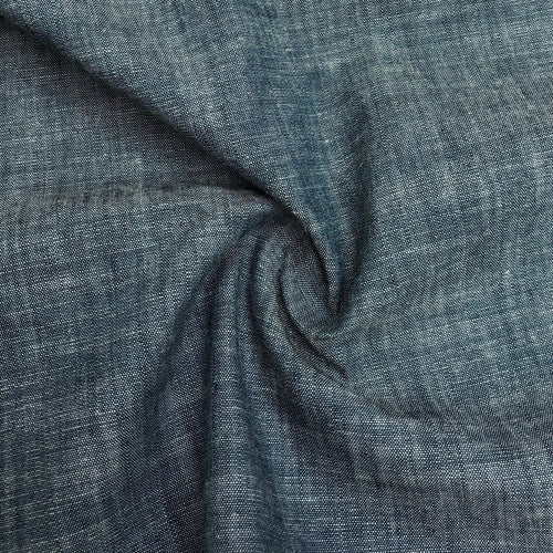 60" Blue & Gray Cotton Linen Blend Two Toned Light Woven Fabric By the Yard - APC Fabrics