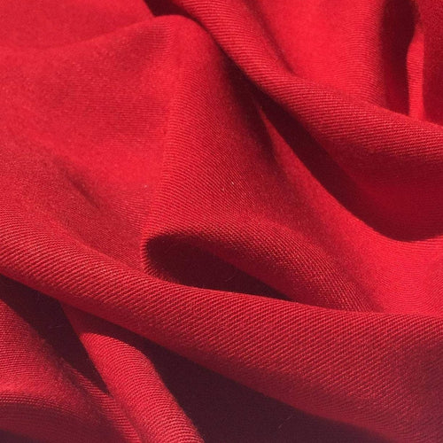 60" Firetruck Red 100% Lyocell Tencel Gabardine Twill Woven Fabric By the Yard - APC Fabrics