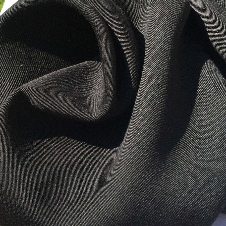 60" Jet Black 100% Lyocell Tencel Gabardine Twill Woven Fabric By the Yard - APC Fabrics