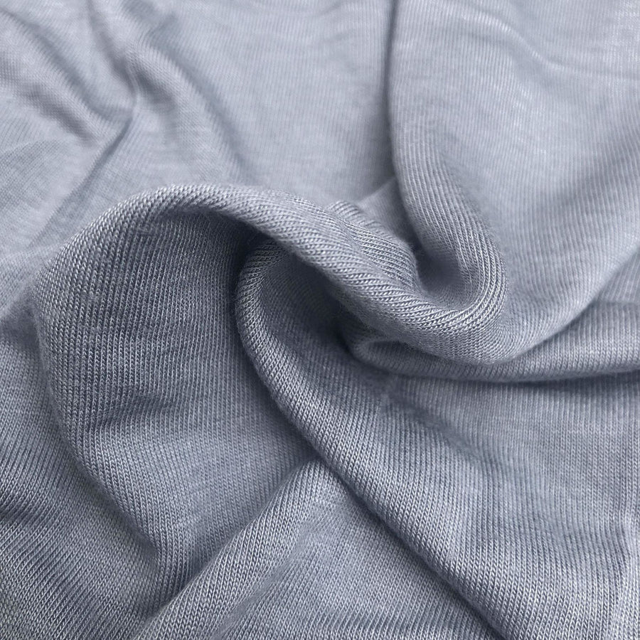 60" Light Gray 100% Modal Solid Jersey Knit Fabric By the Yard - APC Fabrics