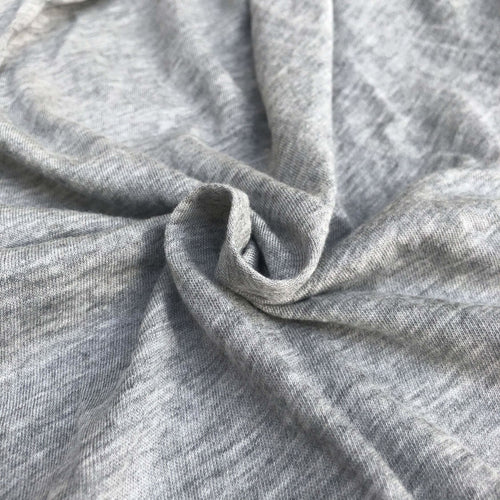 60" Modal Cotton Blend Solid Heather Gray Jersey Knit Fabric By the Yard - APC Fabrics