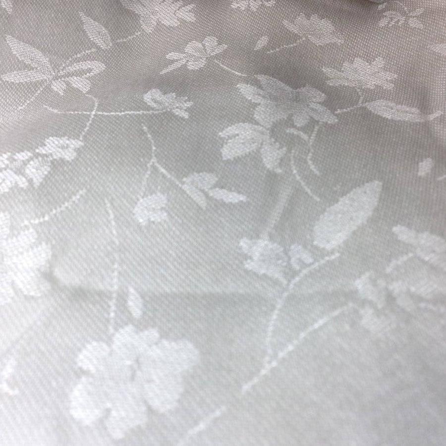 60" PFD White Lyocell Tencel Satin Floral Jacquard Woven Fabric By the Yard - APC Fabrics