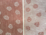 60" Red & White 100% Linen Double Faced Rose Jacquard Woven Fabric By the Yard - APC Fabrics