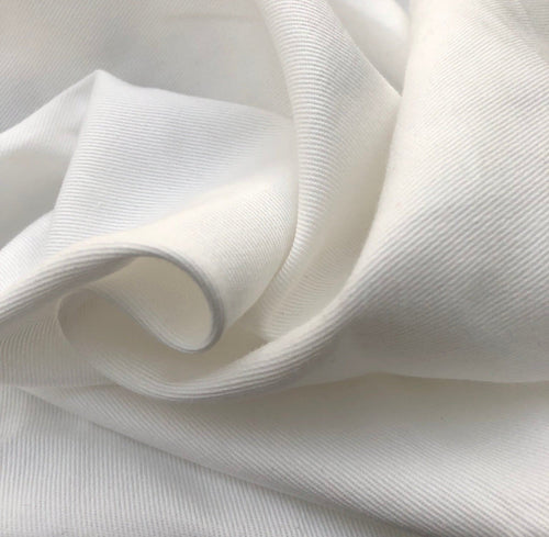60" White 100% Organic Cotton Twill Woven Fabric By the Yard - APC Fabrics