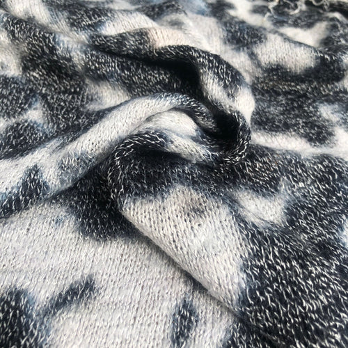 62" Acrylic Sweater Hachi Low Gauge Black & White Light Knit Fabric By the Yard - APC Fabrics