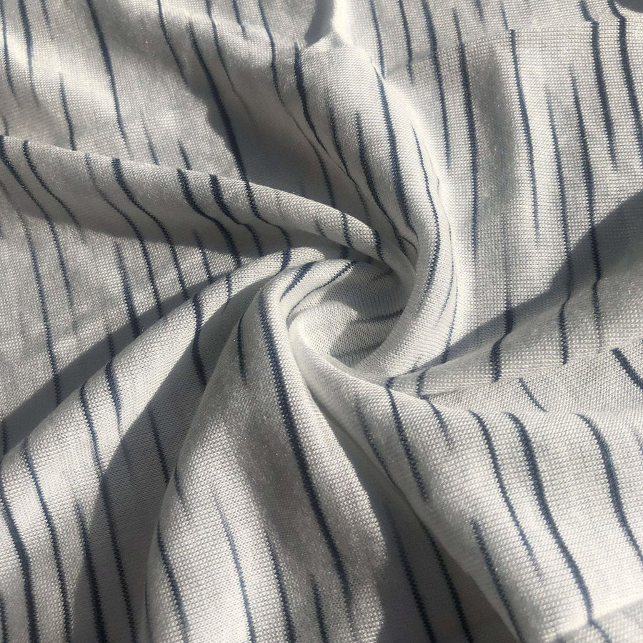 62" 100% Modal Slob White & Black Tiger Striped Jersey Knit Fabric By the Yard - APC Fabrics