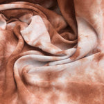 62" Brown & White Tie Dye Modal Stretch Blend Jersey Knit Fabric By the Yard - APC Fabrics