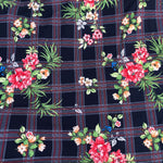 62" Multicolor Spandex Blend Checkered Floral Print Jersey Knit Fabric By Yard - APC Fabrics