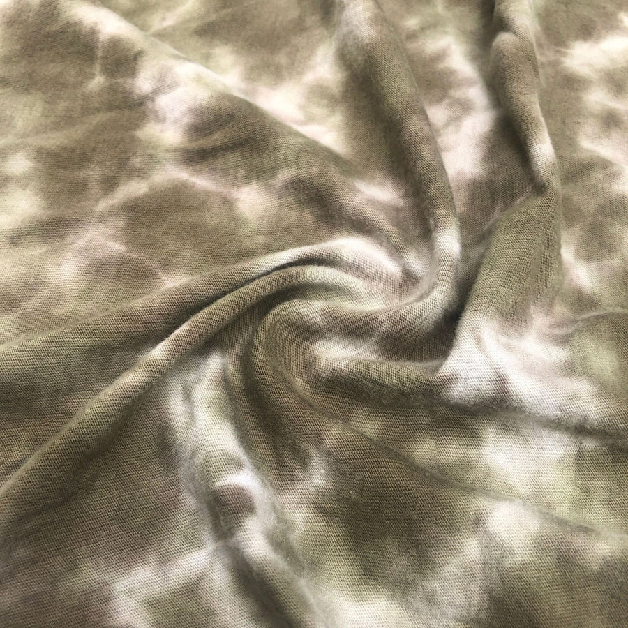 62" Olive Moss Green 100% Cotton Jersey Tie Dye Medium Knit Fabric By the Yard - APC Fabrics