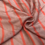 62" Pink Orange Striped 100% Polyester Knit Fabric By the Yard - APC Fabrics