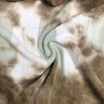 64" Green Striped & Brown Tie Dyed Modal Spandex Jersey Knit Fabric By the Yard - APC Fabrics