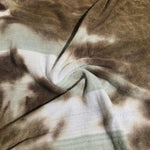 64" Green Striped & Brown Tie Dyed Modal Spandex Jersey Knit Fabric By the Yard - APC Fabrics