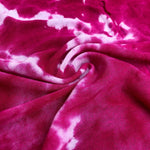64" Fuchsia Hot Pink & White Modal Spandex Tie Dye Jersey Knit Fabric By Yard - APC Fabrics