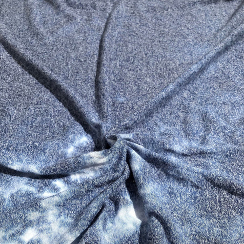 64" Heather Blue Rayon Blend Yarn Dyed Jersey Knit Fabric By the Yard | APC Fabrics