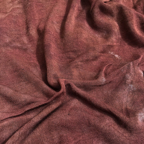 64" Maroon Burgundy Tie Dyed Modal Spandex Blend Jersey Knit Fabric By the Yard - APC Fabrics