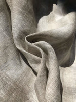 64" Oatmeal Beige Cream 100% Linen Medium 7 OZ Striped Woven Fabric By the Yard - APC Fabrics