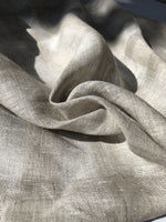 64" Oatmeal Beige Cream 100% Linen Medium 7 OZ Striped Woven Fabric By the Yard - APC Fabrics