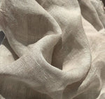 64" Oatmeal Beige Cream 100% Linen Medium 7 OZ Striped Woven Fabric By the Yard - APC Fabrics
