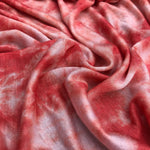 64" Pink & White Modal Spandex Stretch Tie Dyed Jersey Knit Fabric By the Yard - APC Fabrics
