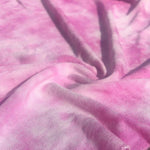 64" Pink & White Tie Dyed Modal Spandex Stretch Jersey Knit Fabric By the Yard | APC Fabrics