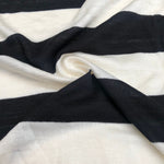 66" Black & White Striped Modal Spandex Lycra Stretch Knit Fabric By the Yard - APC Fabrics