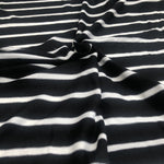 66" Black & White Striped Modal Spandex Yarn Dyed Knit Fabric By the Yard - APC Fabrics