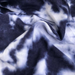 66" Blue & White Tie Dye 100% Cotton Jersey Knit Fabric By the Yard | APC Fabrics