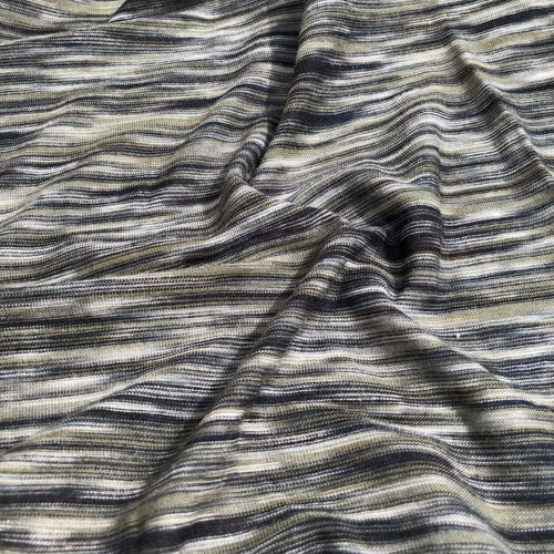 66" Gray, Green, & Black Space Dyed 100% Bamboo Knit Fabric By the Yard - APC Fabrics