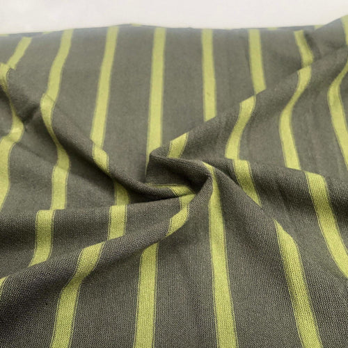 66" Green Striped Bamboo Spandex Lycra Stretch Yarn Dyed Knit Fabric By the Yard - APC Fabrics