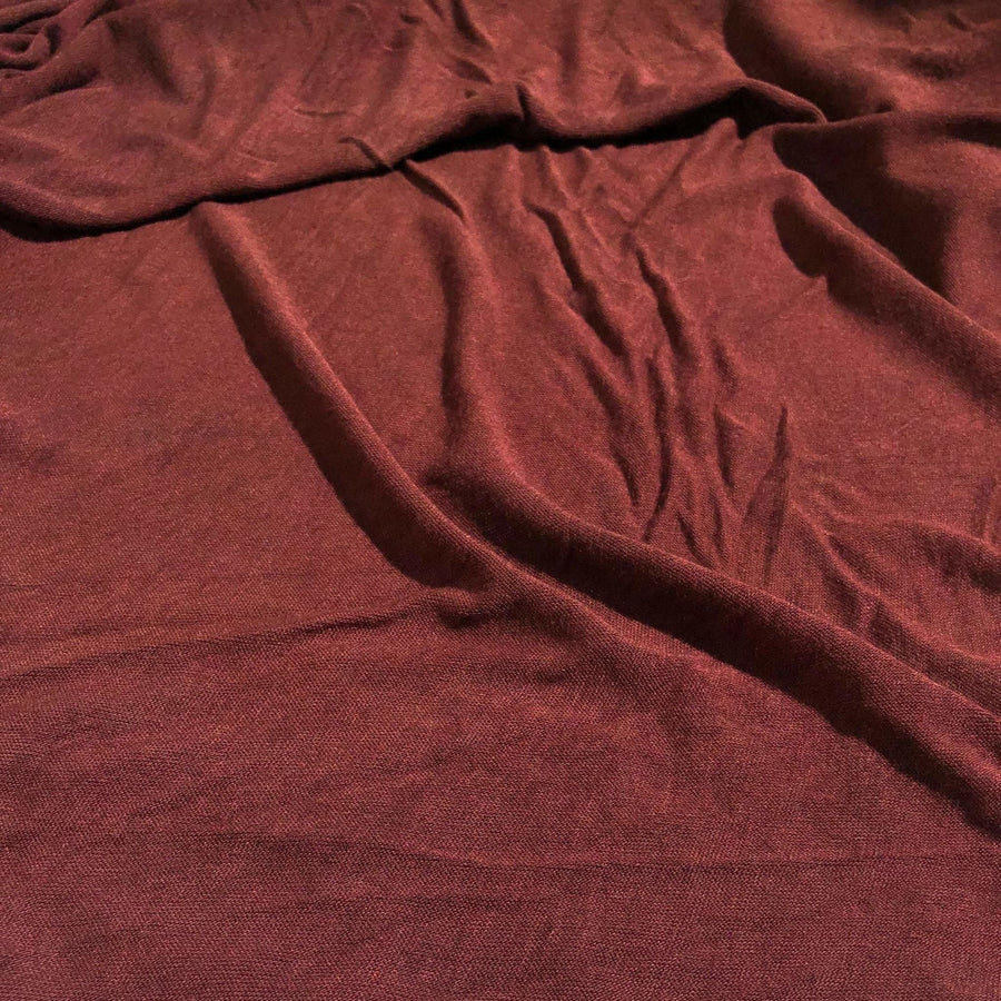 66" Solid Burgundy Maroon 100% Bamboo Knit Fabric By the Yard - APC Fabrics