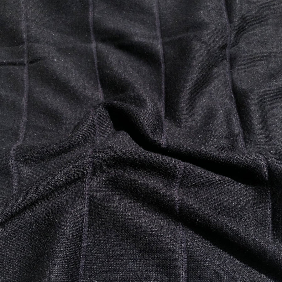 68" Black Striped Modal Spandex Stretch Blend Piece Dyed Knit Fabric By the Yard - APC Fabrics