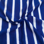 68" Blue & White Striped Modal Spandex Yarn Dyed Knit Fabric By the Yard - APC Fabrics