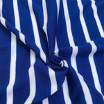 68" Blue & White Striped Modal Spandex Yarn Dyed Knit Fabric By the Yard - APC Fabrics