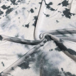 68" Gray & White Tie Dyed Bamboo Spandex Stretch Blend  Knit Fabric By the Yard | APC Fabrics