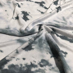 68" Gray & White Tie Dyed Bamboo Spandex Stretch Blend  Knit Fabric By the Yard - APC Fabrics