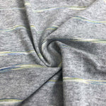 68" Heather Gray Striped 100% Modal Yarn Dyed Jersey Knit Fabric By the Yard | APC Fabrics