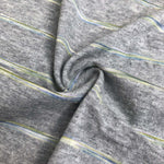 68" Heather Gray Striped 100% Modal Yarn Dyed Jersey Knit Fabric By the Yard | APC Fabrics