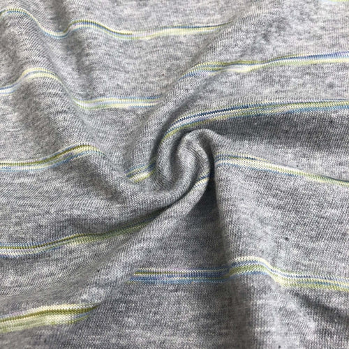 68" Heather Gray Striped 100% Modal Yarn Dyed Jersey Knit Fabric By the Yard | APC Fabrics