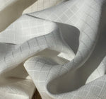 58" PFD 100% Lyocell Tencel Jacquard Square Checkered Medium Weight Off-White Woven Fabric By the Yard | APC Fabrics