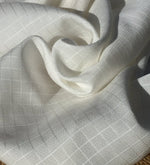 58" PFD 100% Lyocell Tencel Jacquard Square Checkered Medium Weight Off-White Woven Fabric By the Yard | APC Fabrics