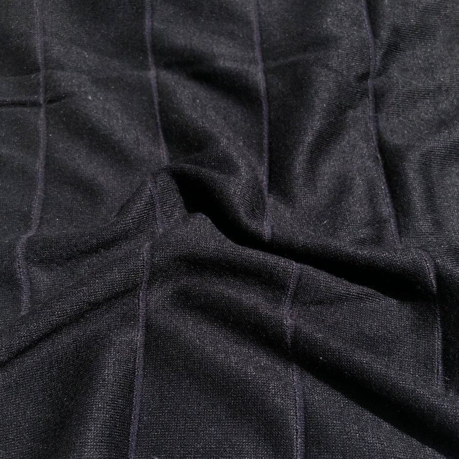 68" Modal Jersey Spandex  Stretch Piece Dyed Black Striped Knit Fabric By the Yard | APC Fabrics