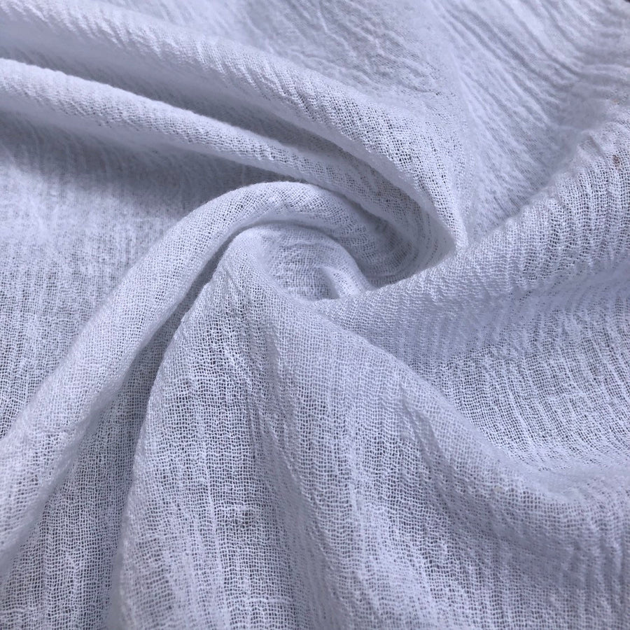 56" 100% Cotton Gauze Wrinkly Off White Ivory Woven Fabric By the Yard - APC Fabrics